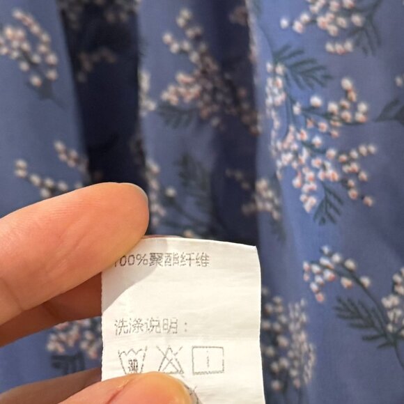 blue sheer floral blouse - Picture 5 of 5